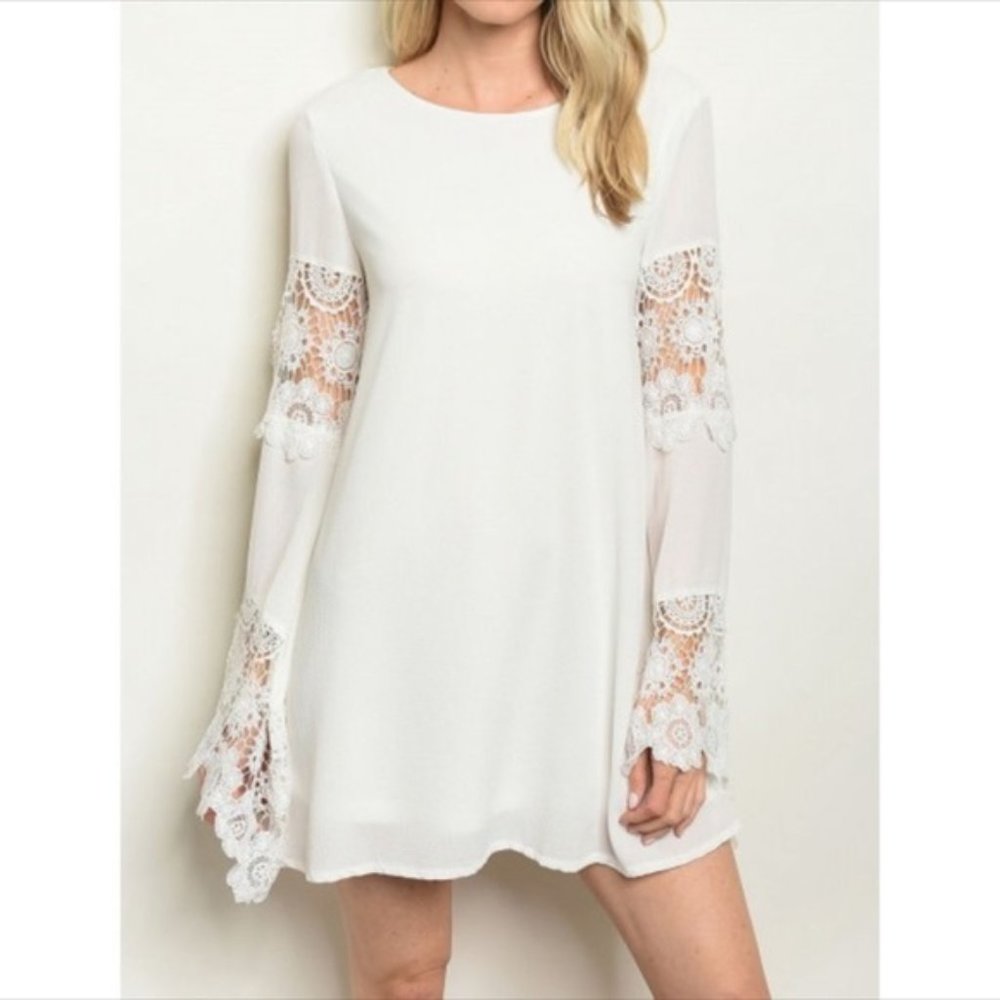 White Boho Mini Dress